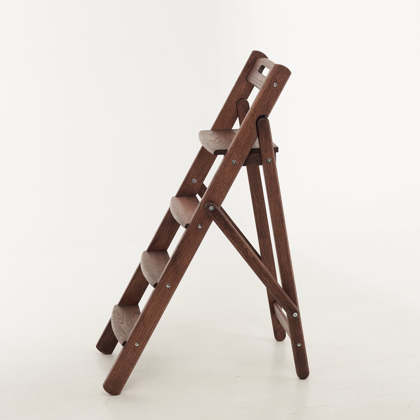 Solid oak stepladder for library or interior

