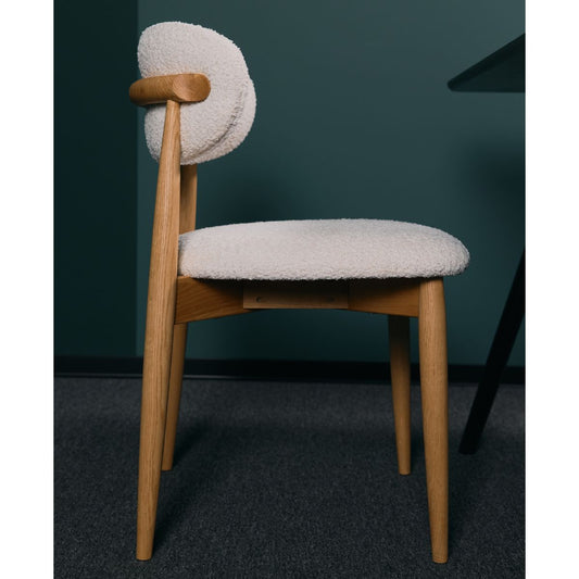 LUN Scandinavian oak chair handmade in Ukraine on white background