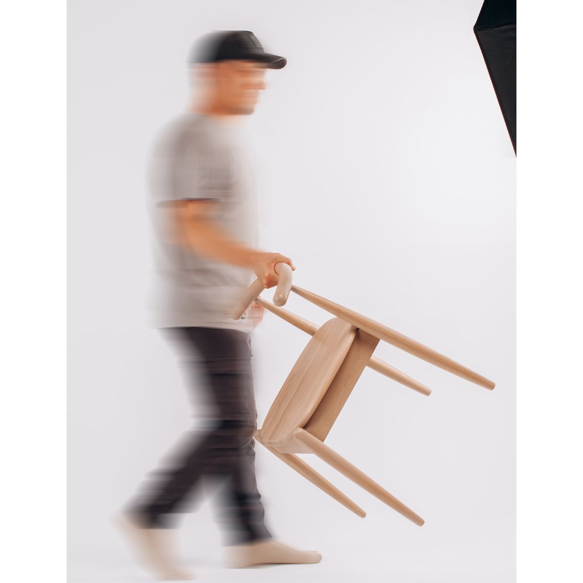 oak dining chair in Scandinavian home interior