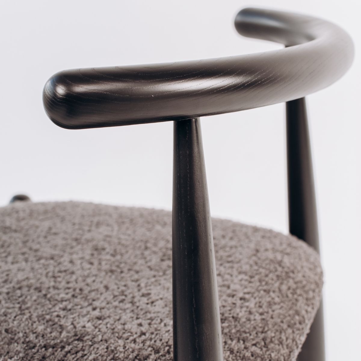 modern Scandinavian wooden chair in matte black