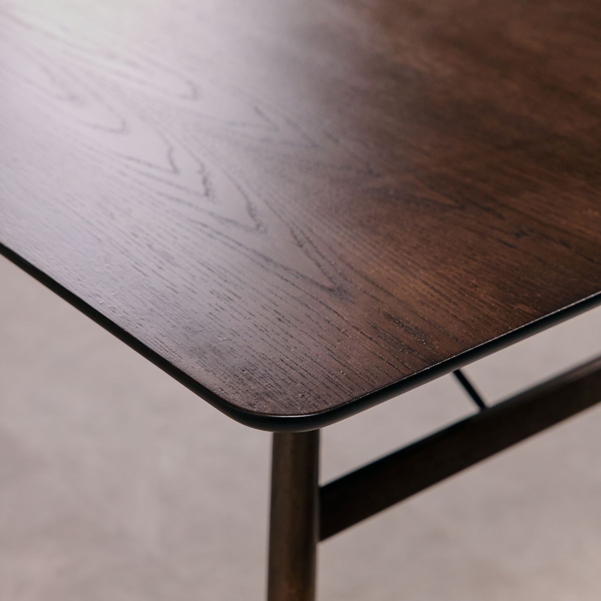 Handmade oak dining table in modern kitchen