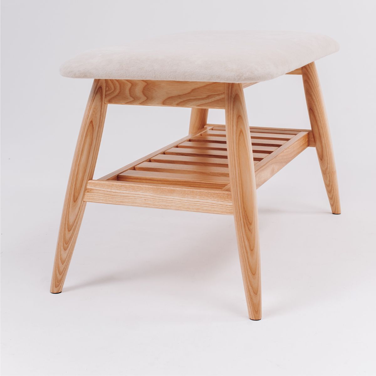 Scandinavian wooden bench minimalist style