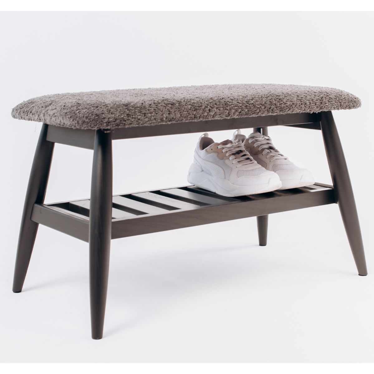 solid oak black bench with hard top